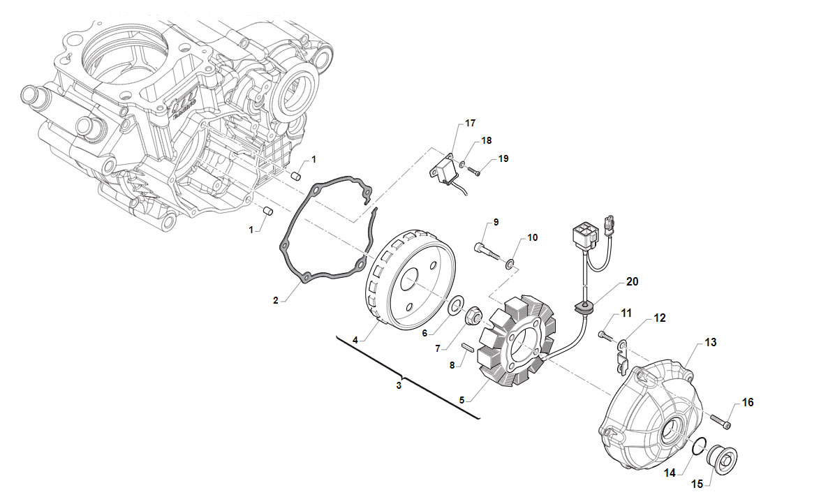 4T 250 FI MX/SMX TWIN DAL 2018 AL 2021 - MOTORE - ACCENSIONE KS