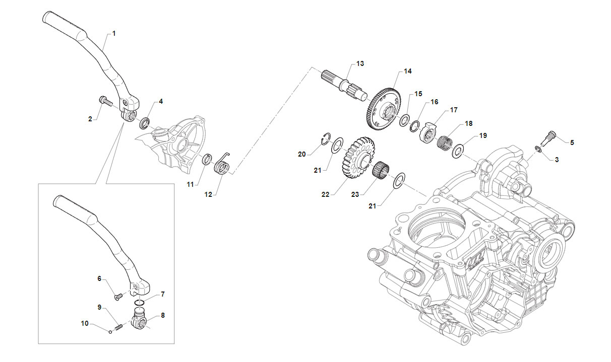 4T 250 FI MX/SMX TWIN DAL 2018 AL 2021 - MOTORE - AVVIAMENTO PEDALE