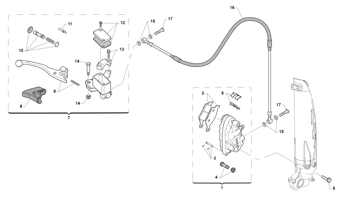 4T 250/300 FI MX TWIN 2020/2021 - FRAME - FRONT BRAKE