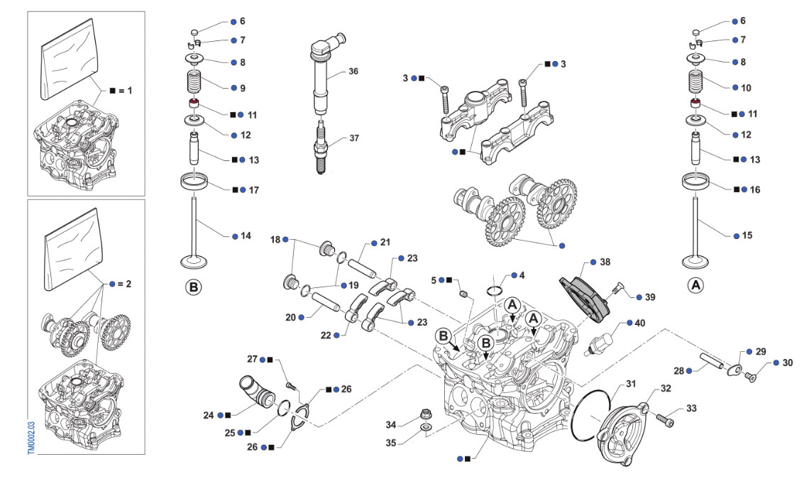 4T 250 FI MX/SMX TWIN 2022 - ENGINE - HEAD ENGINE