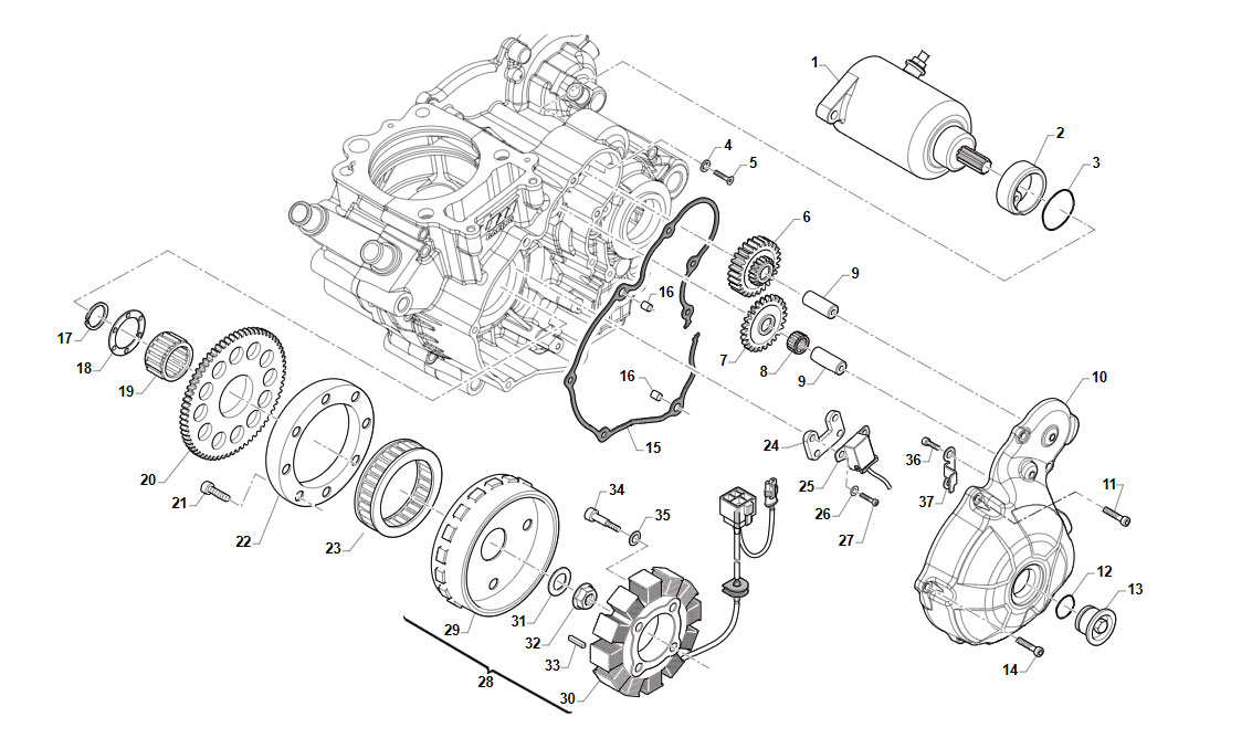 4T 250/300 FI MX DE 2024 A 2026 - MOTOR - ENCENDIDO ES (4 AGUJEROS)