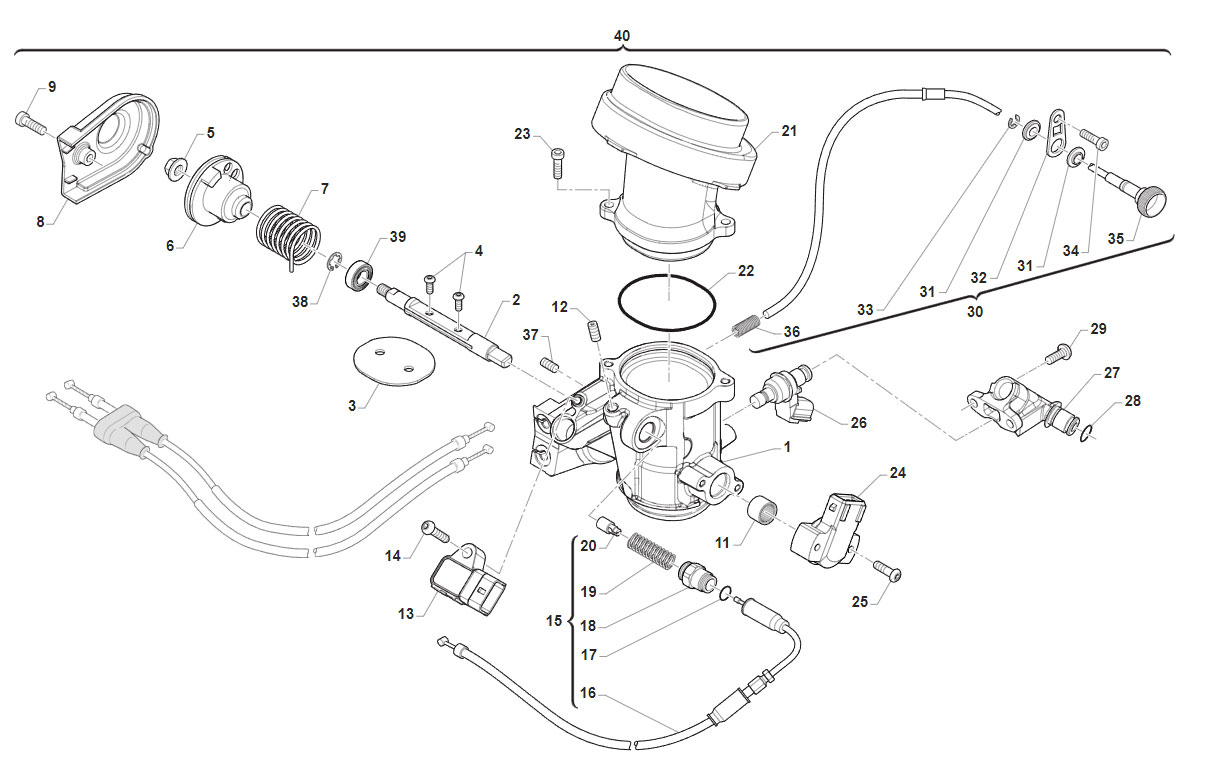 4T 250 FI EN/MX/SMX TWIN 2019  - MOTORE - CORPO FARFALLATO