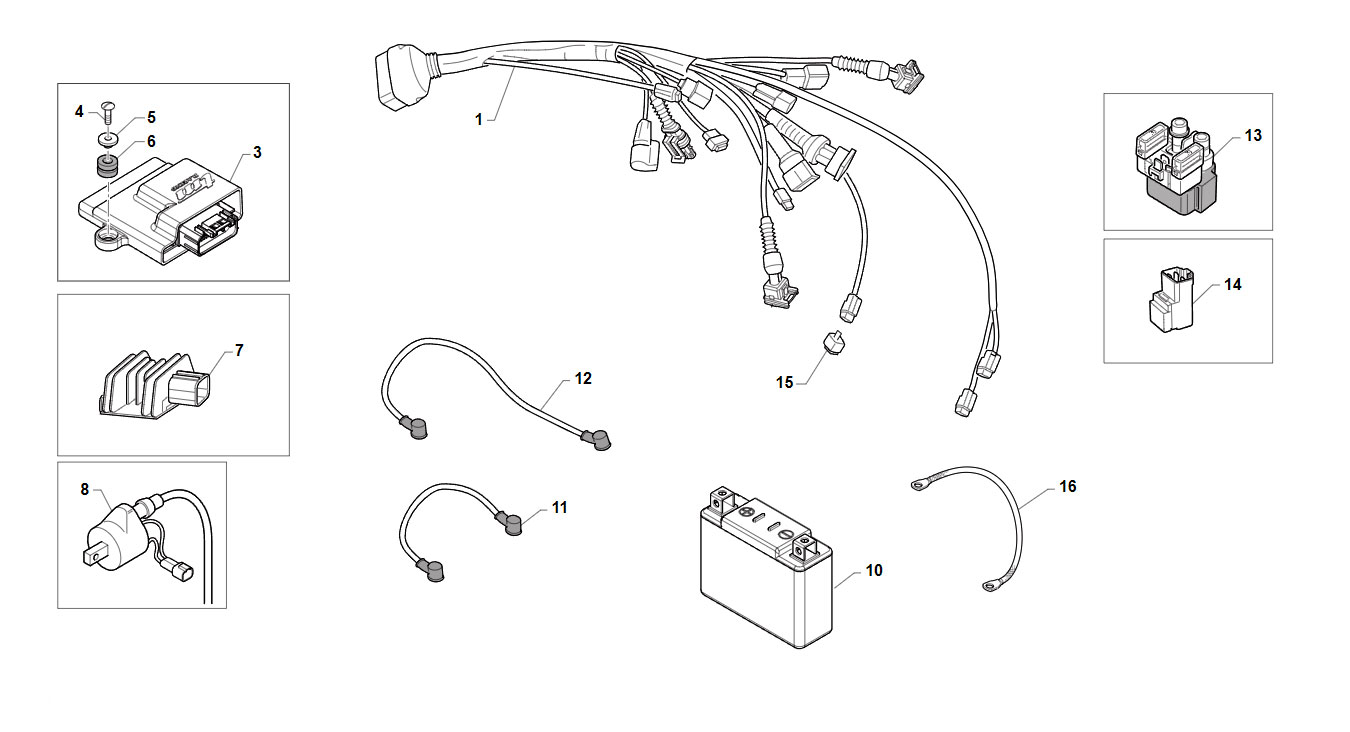 4T 250 FI SMX TWIN 2020/2021 - FRAME - CABLES HARNESSES