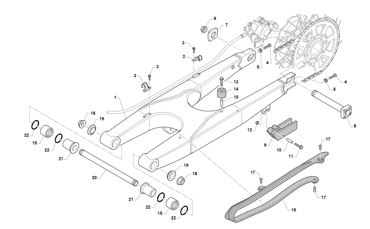 4T 250 FI SMX TWIN / 450 FI SMX/SMK 2021 - TELAIO - FORCELLONE