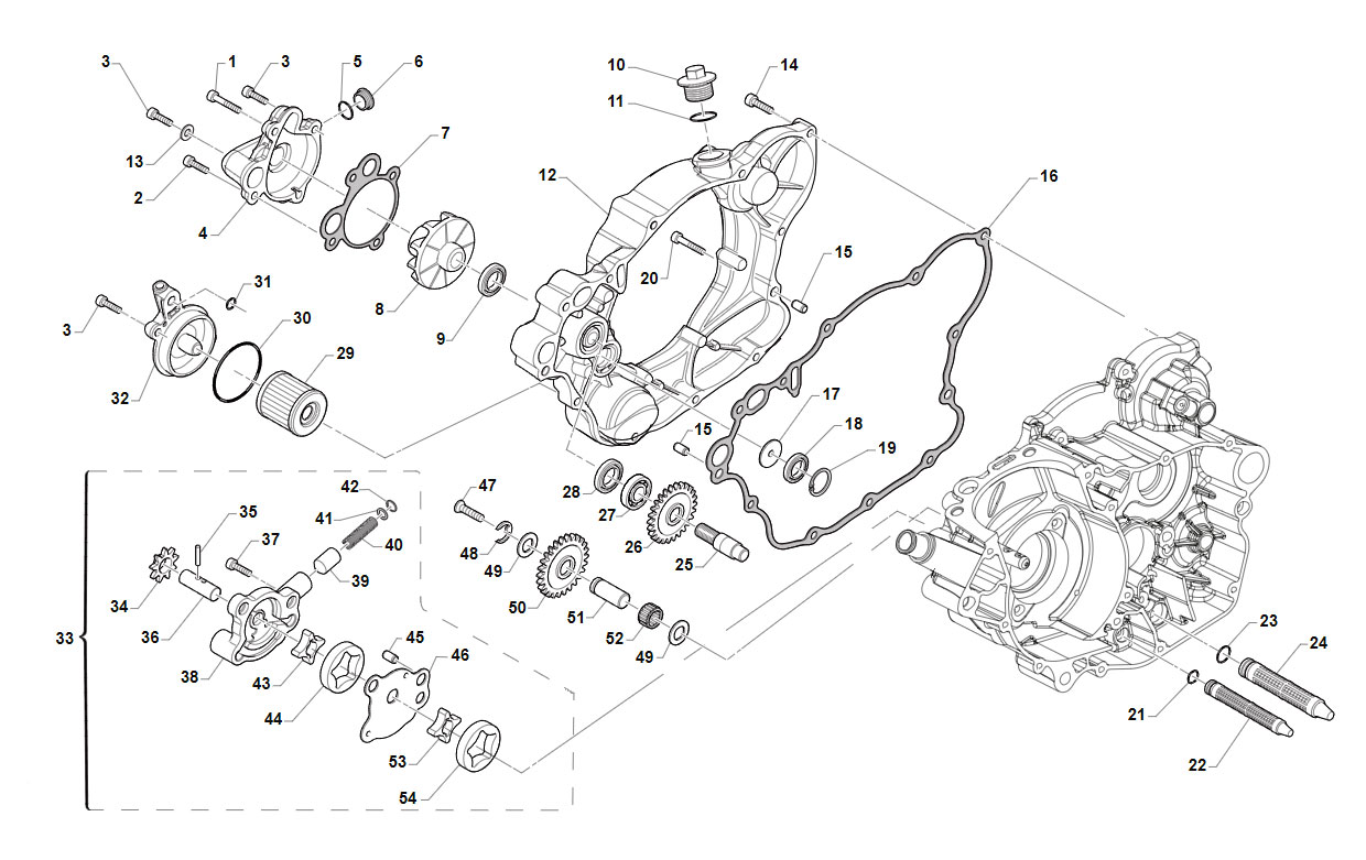 4T 300FI EN/MX DAL 2017 AL 2019 - MOTORE - LUBRIFICAZIONE + POMPA ACQUA