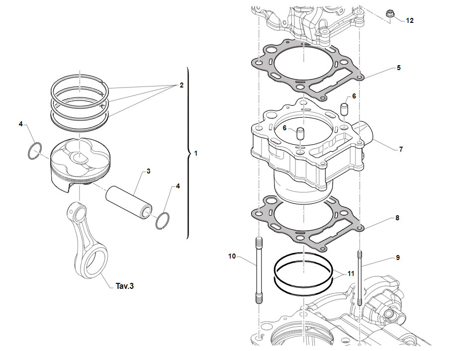 4T 300 FI EN TWIN DE 2020 A 2024 - MOTOR - CILINDRO-PISTON