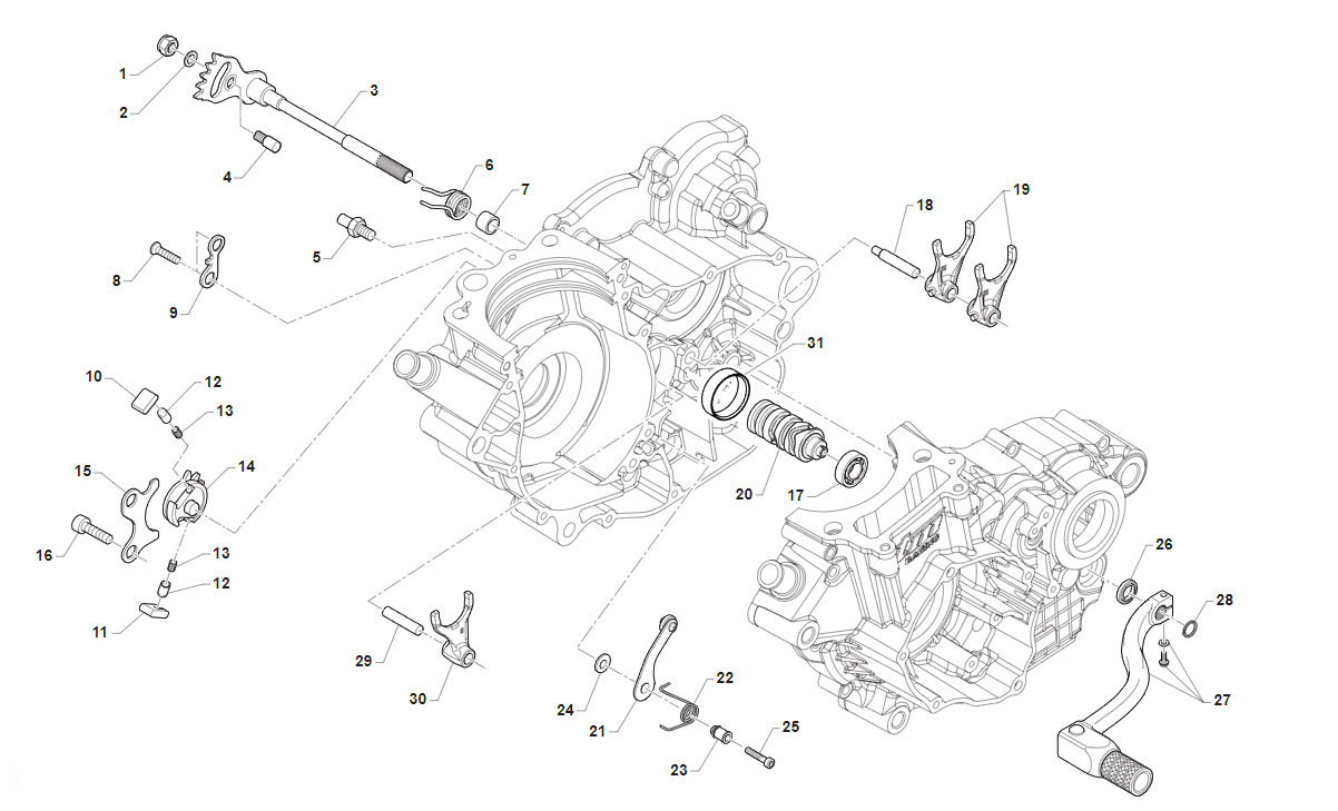 4T 300 FI EN/MX TWIN 2023 - MOTORE - COMANDO CAMBIO