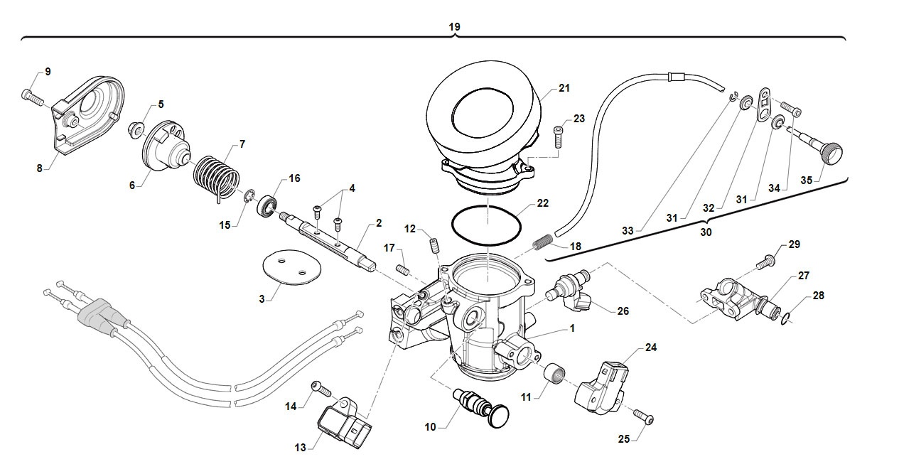 4T 300 FI EN/MX TWIN 2020/2021 - MOTORE - CORPO FARFALLATO