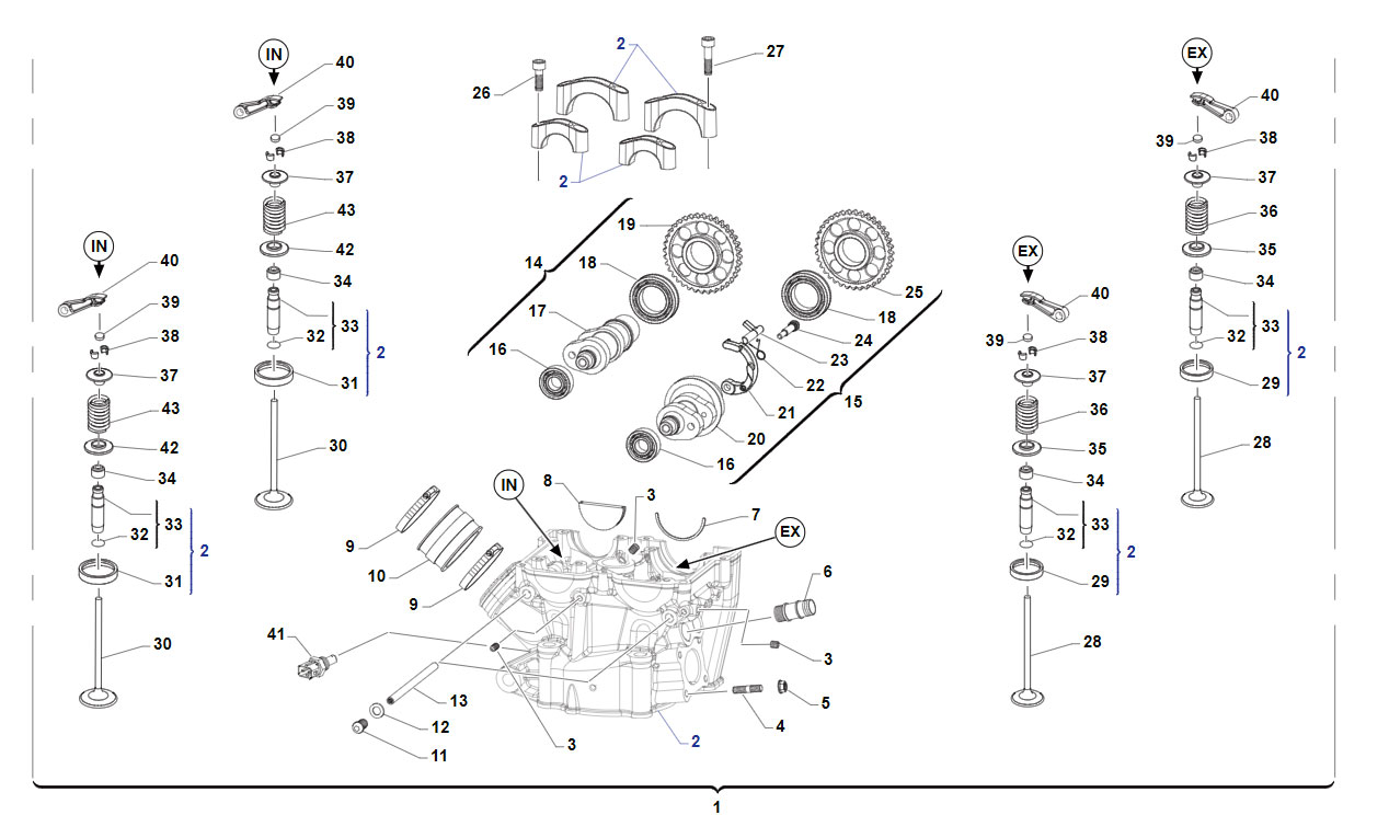 4T 300FI MX 2018/2019 - MOTORE - TESTA