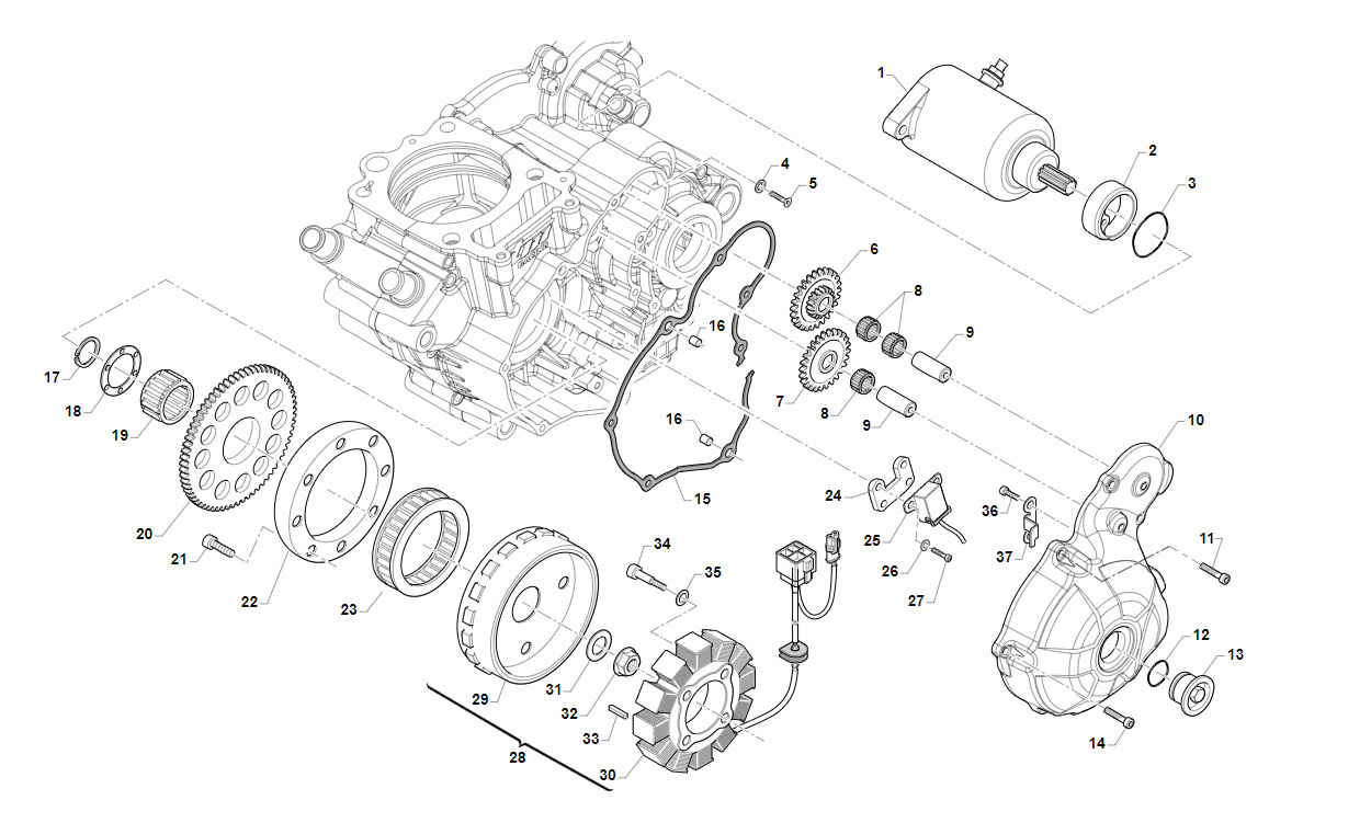 4T 300 FI MX TWIN DAL 2020 AL 2023 - MOTORE - ACCENSIONE ES