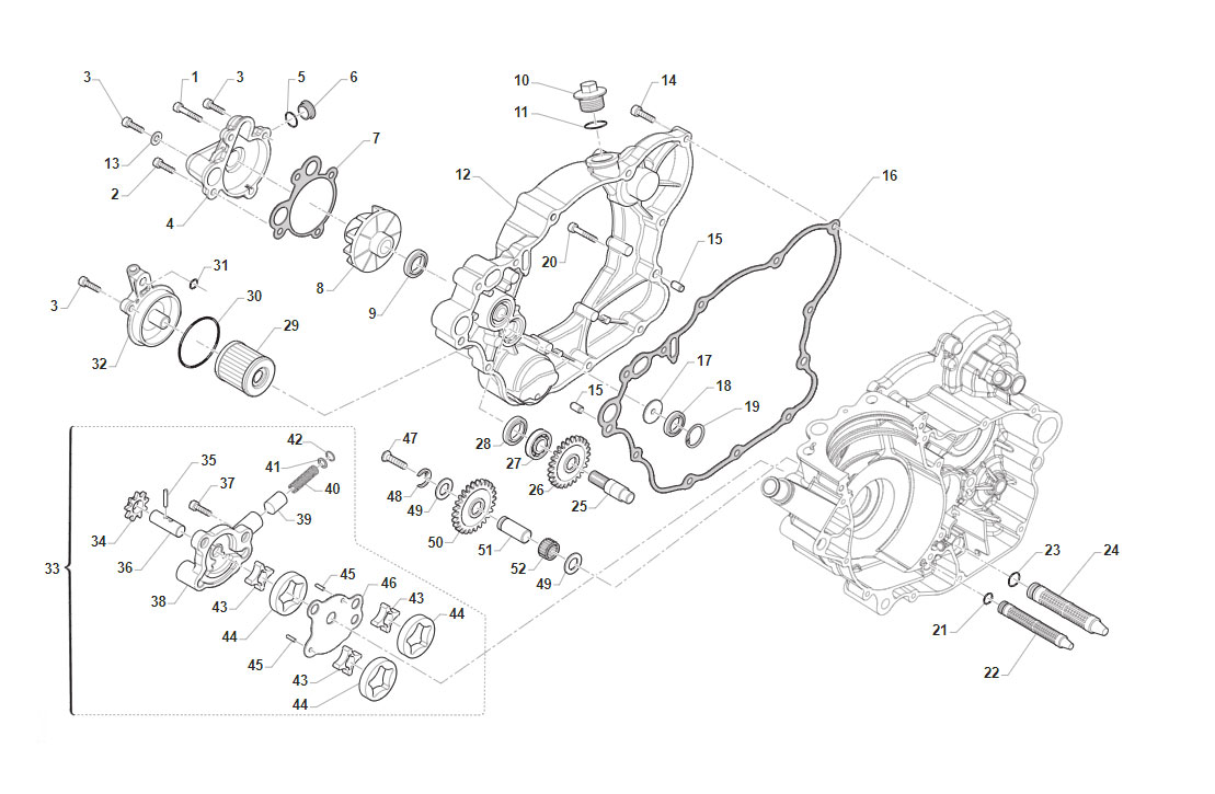 4T 300 FI MX TWIN DAL 2020 AL 2024 - MOTORE - LUBRIFICAZIONE + POMPA ACQUA