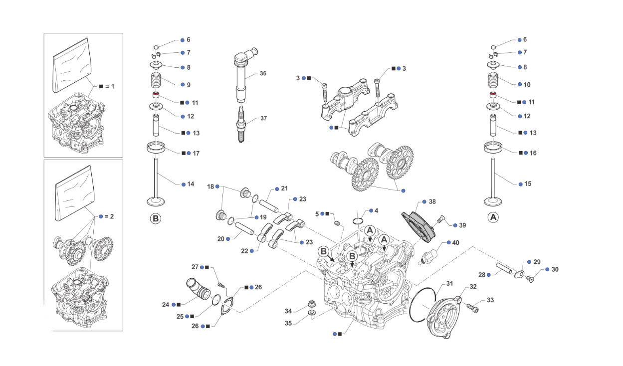 4T 300 FI MX TWIN 2023/2024 - MOTOR - CABEZA DEL MOTOR