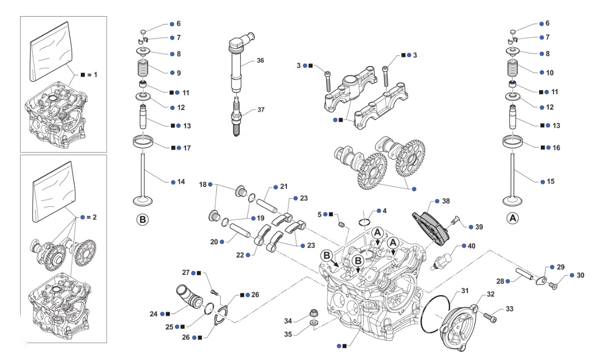 4T 300 FI MX TWIN 2020/2021 - MOTORE - TESTA