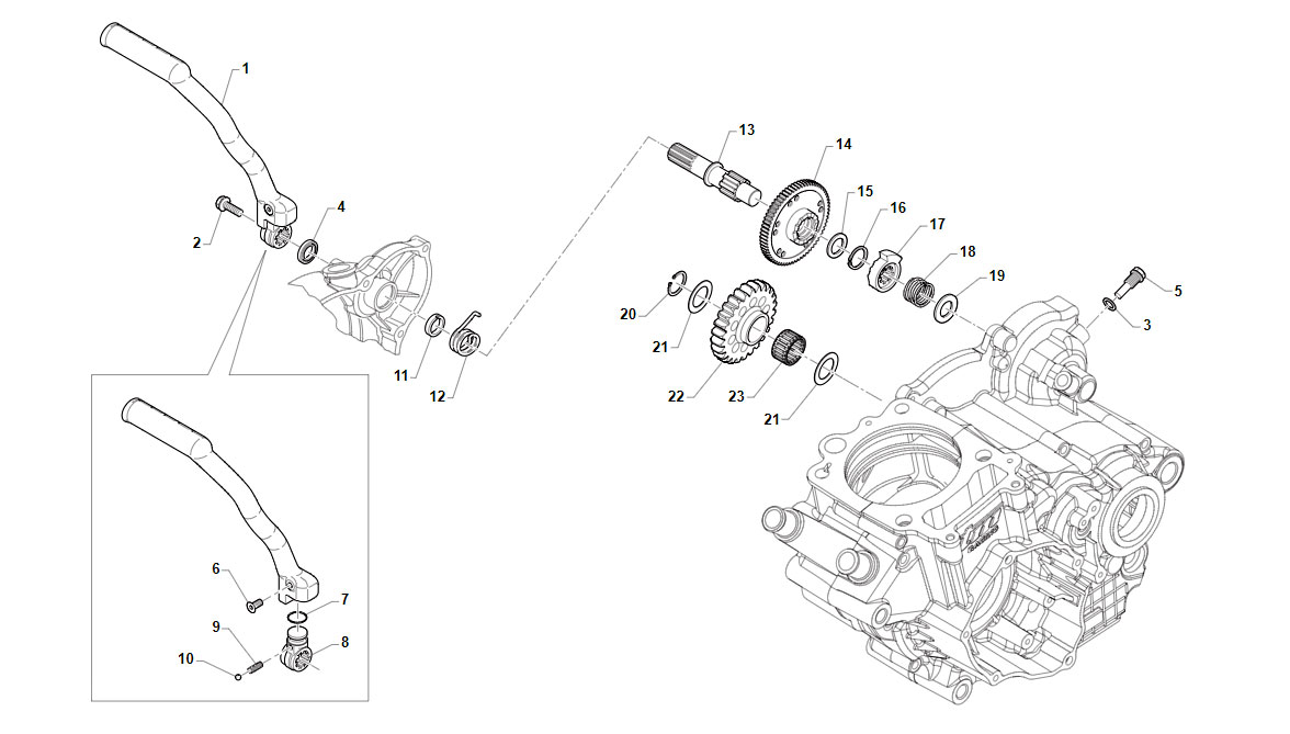 4T 300 FI MX TWIN DAL 2020 AL 2022 - MOTORE - AVVIAMENTO PEDALE