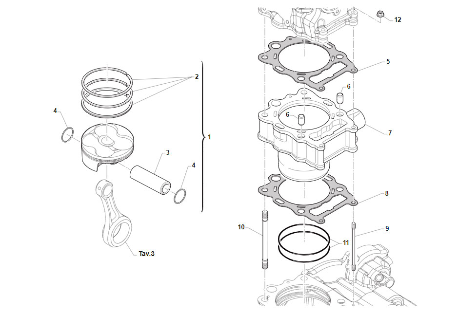 4T 300 FI MX TWIN DAL 2020 AL 2024 - MOTORE - CILINDRO-PISTONE