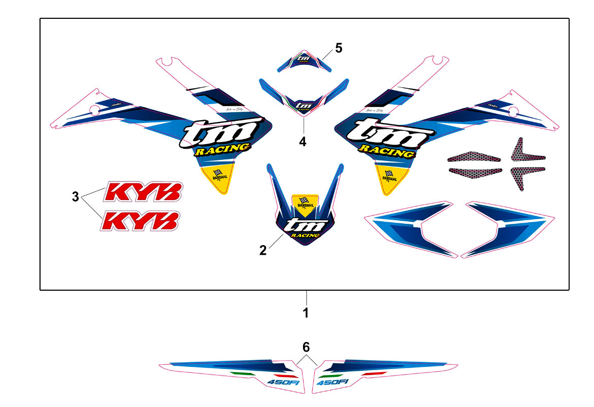 4T 450 FI EN/MX/FT 2019 - TELAIO - KIT ADESIVI