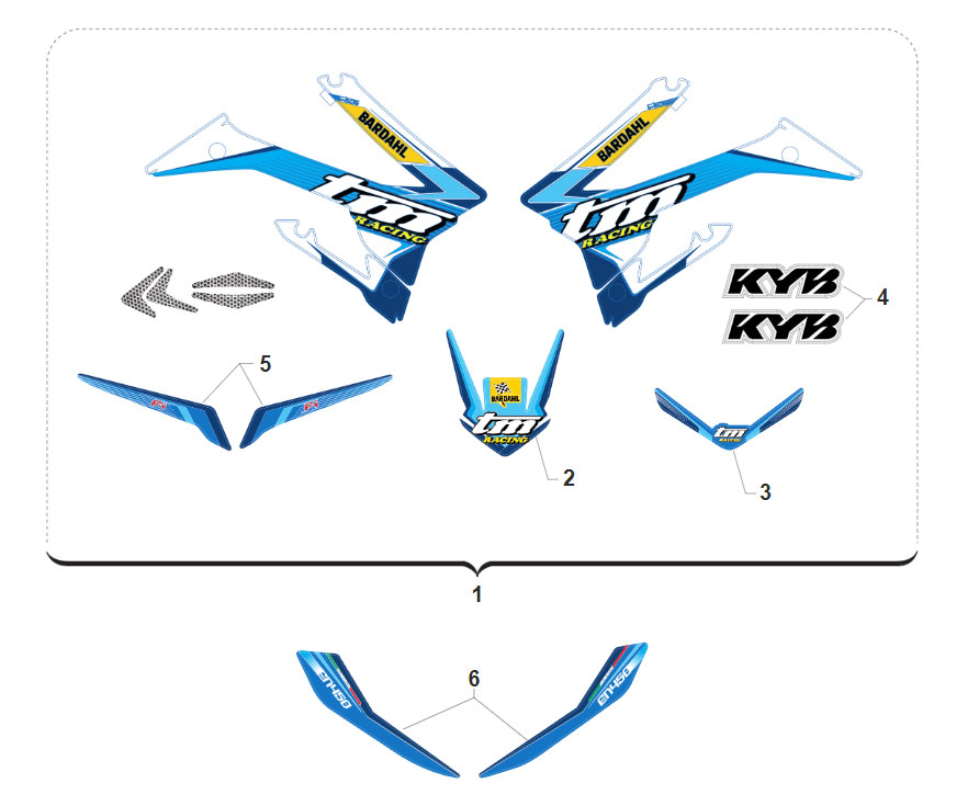 4T 450/530 FI EN 2020 - BASTIDOR - KIT ADHESIVOS