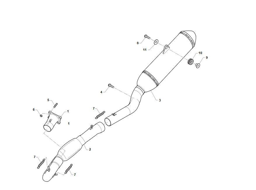 4T 450 FI EN 2023 - FRAME - EXHAUST SYSTEM