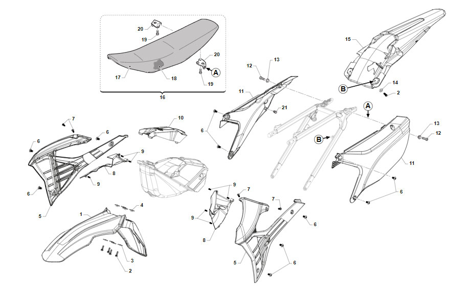 4T 450 FI EN 2024 - FRAME - PLASTICS AND SEAT