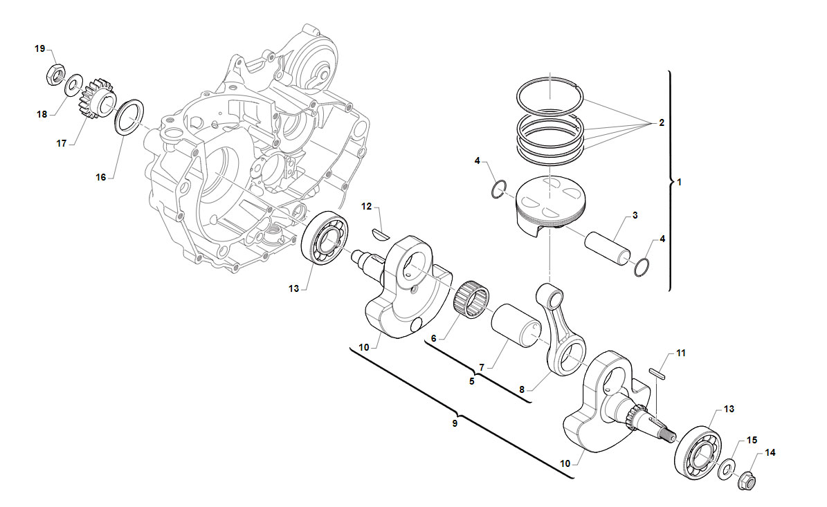 4T 450 FI MX 2013/2014 - MOTOR - CIGÜEÑAL-PISTÓN ES