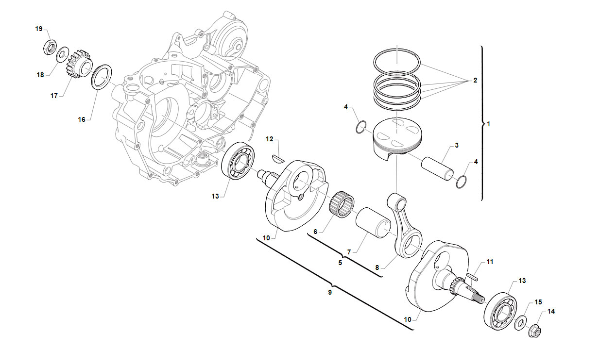4T 450 FI MX 2013/2014 - MOTOR - CIGÜEÑAL-PISTÓN KS