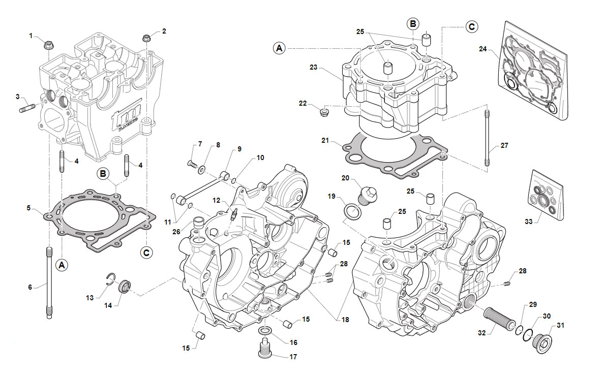 4T 450 FI MX DE 2012 A 2014 - MOTOR - CARTER Y CLINDRO