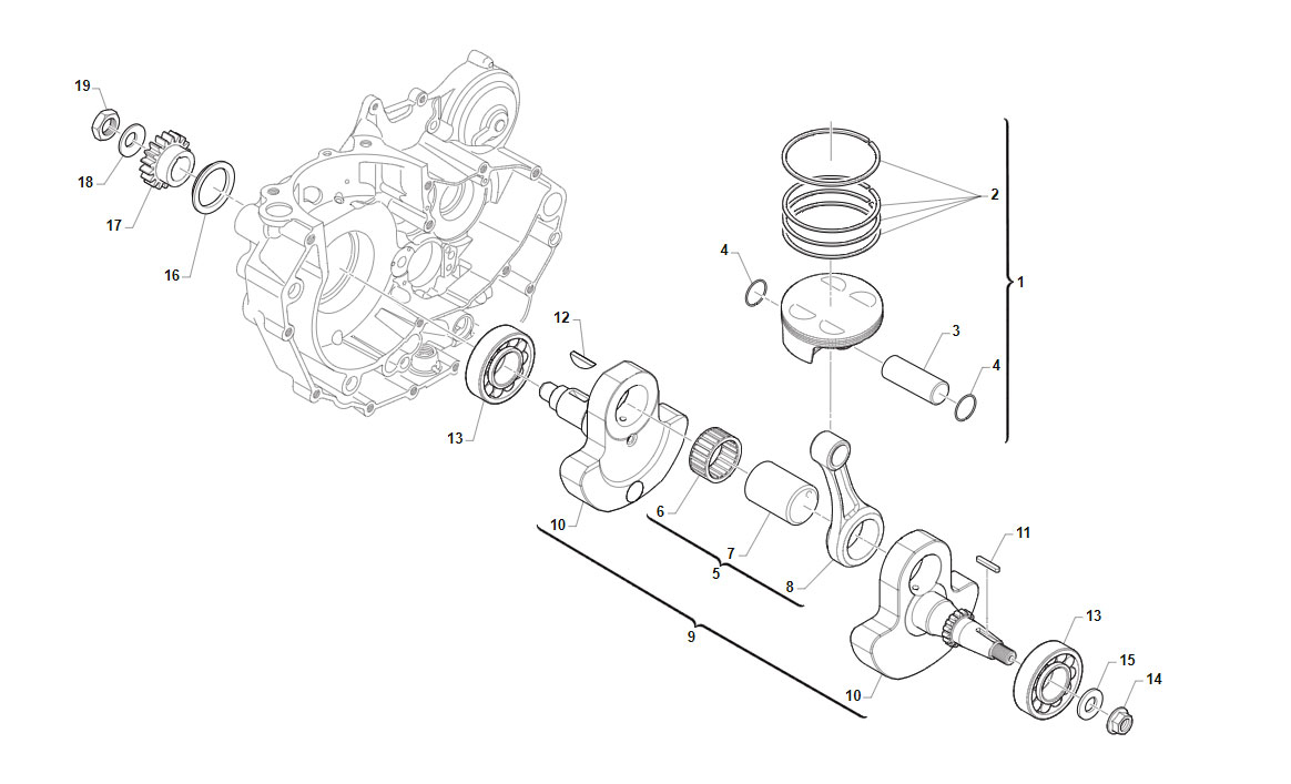 4T 450 FI SMK 2020 - MOTORE - ALBERO MOTORE E PISTONE ES