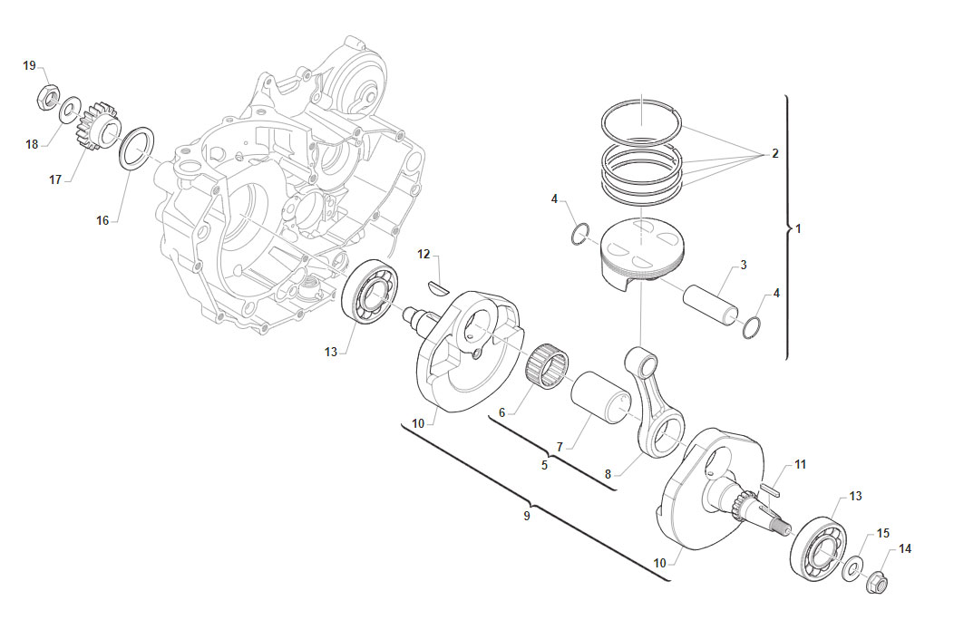 4T 450 FI SMK 2020 - MOTORE - ALBERO MOTORE E PISTONE KS