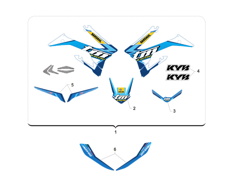 4T 450 FI SMK 2020 - TELAIO - KIT ADESIVI