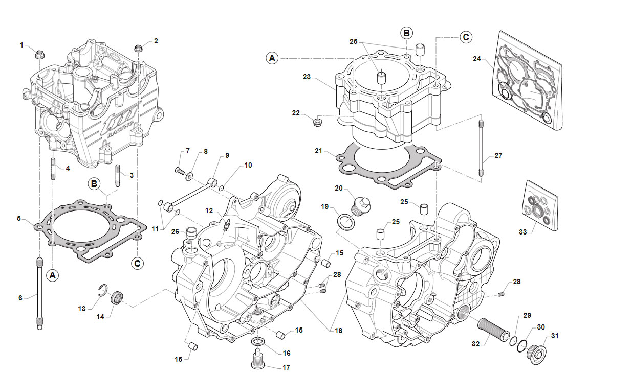 4T 450 FI SMK 2020/2021 - MOTOR - CARTER Y CILINDRO
