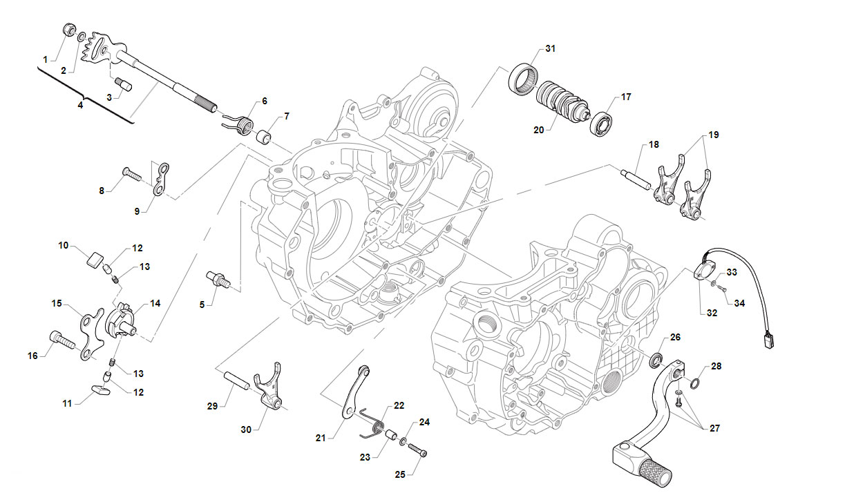4T 450 FI EN/SMR DAL 2021 AL 2024 - MOTORE - COMANDO CAMBIO