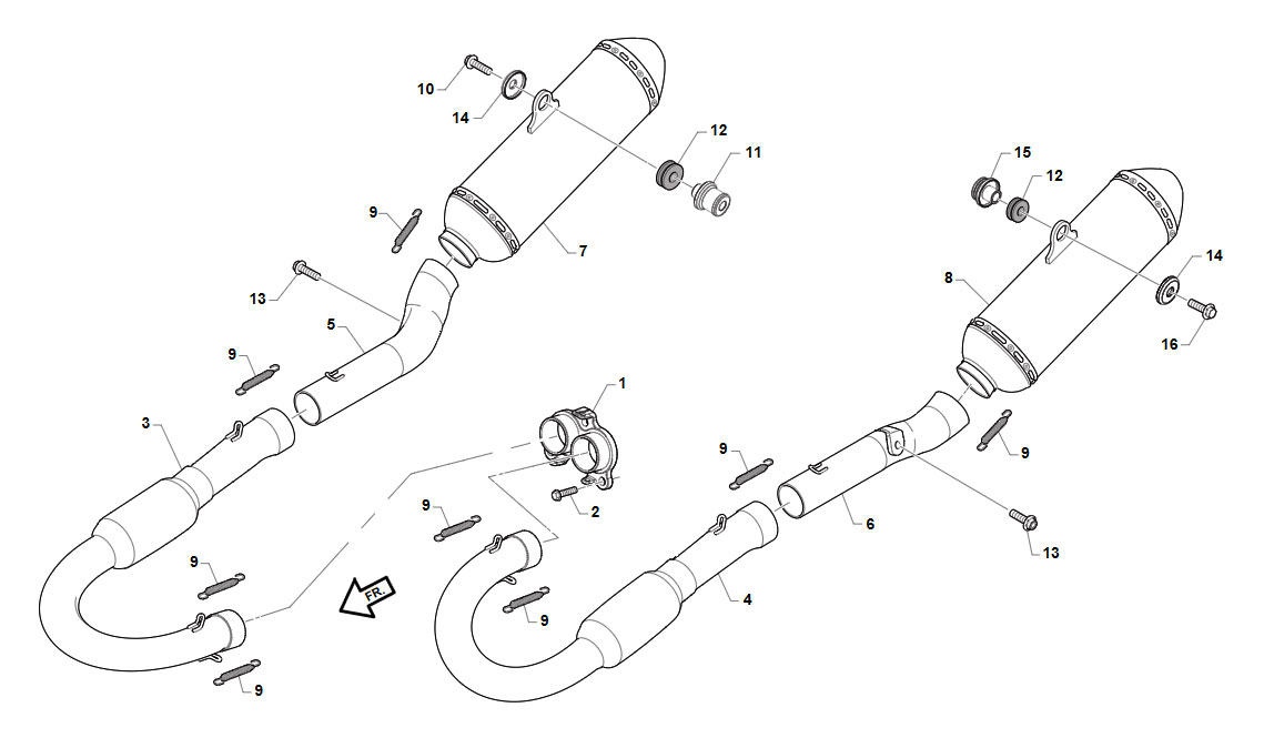 4T 450 FI SMK 2022 - FRAME - EXHAUST SYSTEM