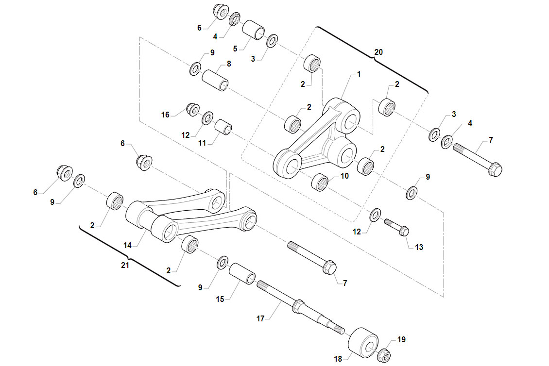 2T/4T EN/MX/SMR MY 22/23/24 - BASTIDOR(125 FI SMR :EURO 4 Y 5) - PALANCA HORQUILLA
