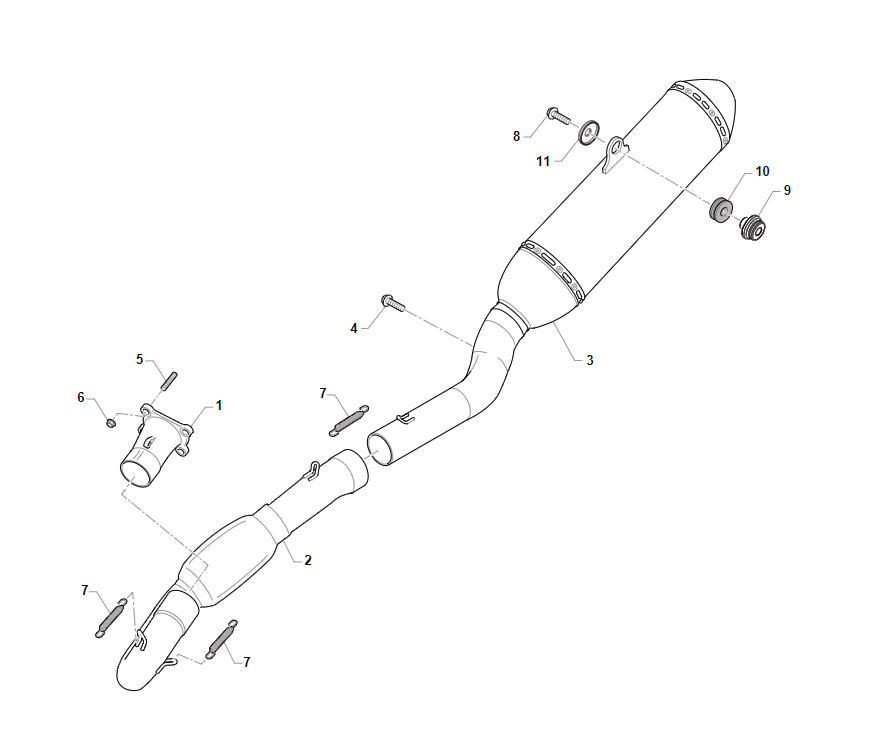 4T 450 FI SMR FROM 2022 TO 2024 - FRAME - EXHAUST SYSTEM