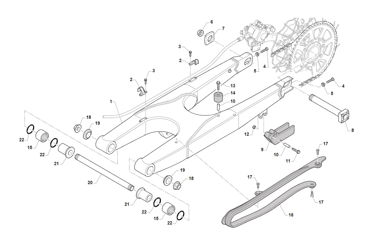 4T 450 FI SMX FROM 2015 TO 2019 - FRAME - REAR SWING ARM