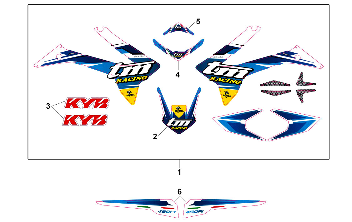 4T 450 FI SMX 2019 - TELAIO - ADESIVI