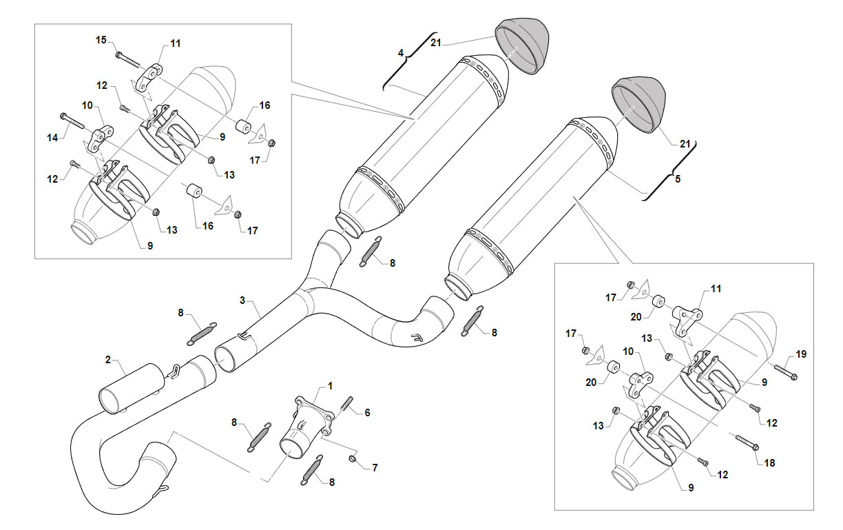 4T 450 FI SMX FROM 2015 TO 2019 - FRAME - EXHAUST SYSTEM