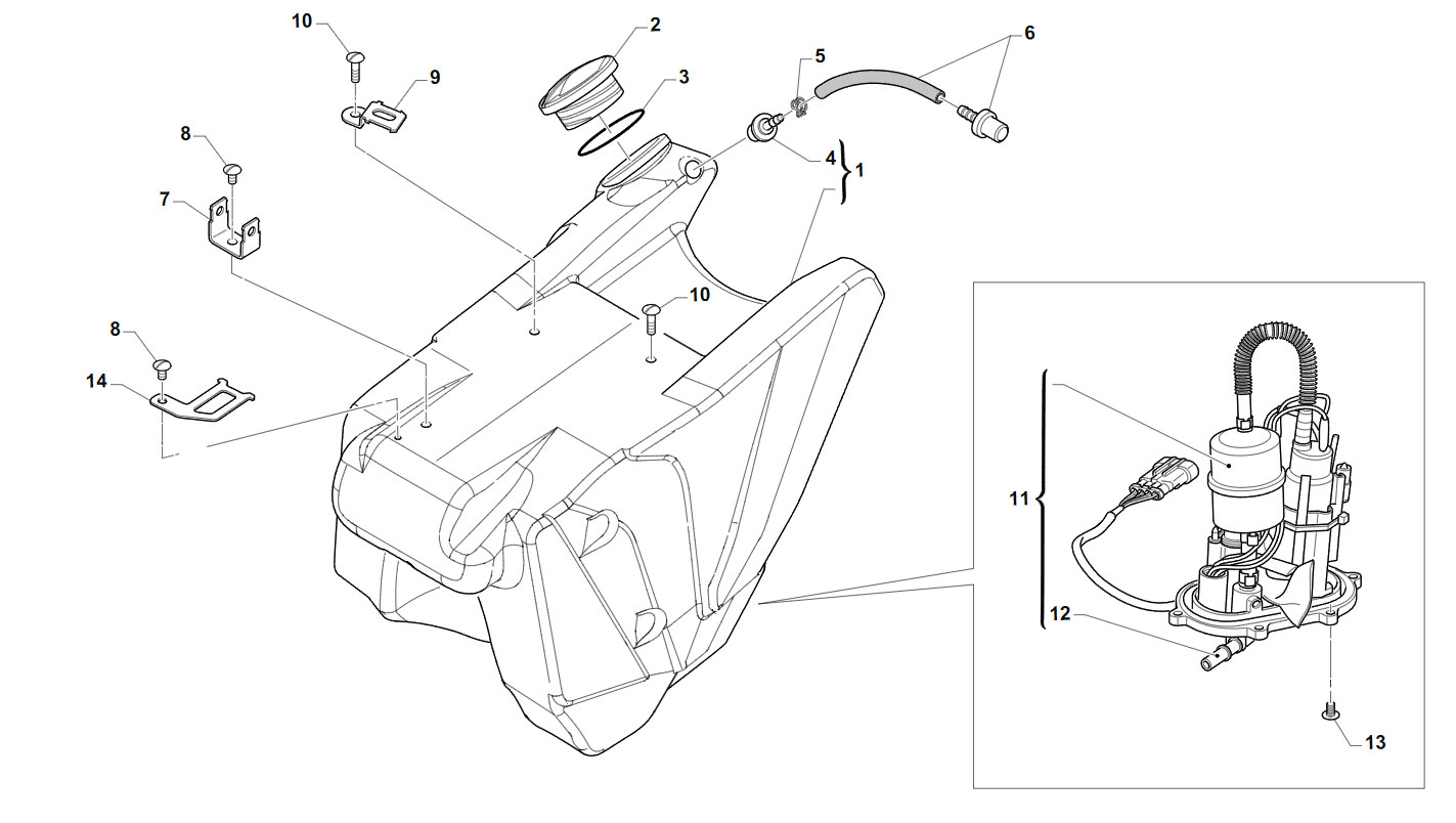 4T 450 FI SMX FROM 2015 TO 2019 - FRAME - FUEL TANK