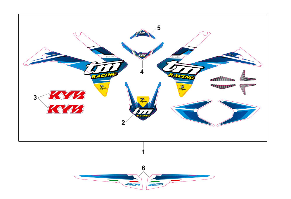 4T 450 FI SMX V.2 2019 - FRAME - ADHESIVE KIT