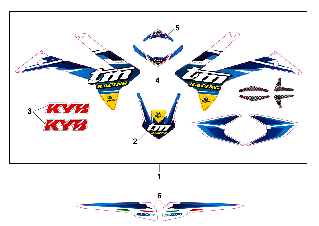 4T 530 FI EN/MX 2019 - BASTIDOR - KIT ADHESIVOS