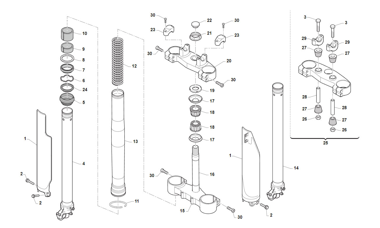 4T 530 FI EN 2019 - FRAME - FRONT FORK ASSEMBLY