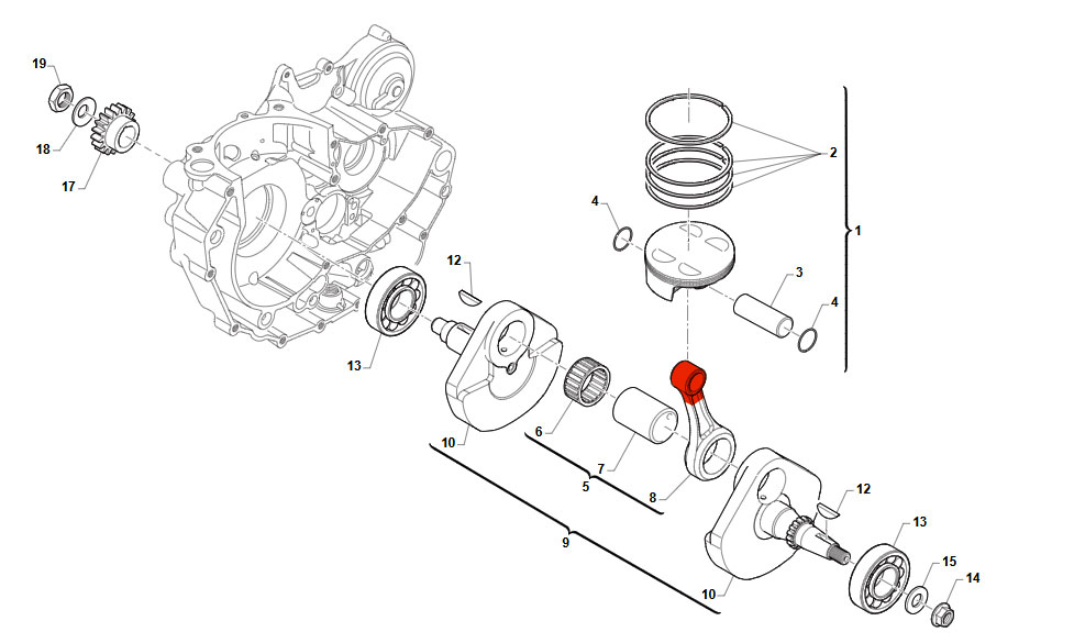 4T 530 Fi EN/SMR 2022/2023  - MOTORE - ALBERO MOTORE E PISTONE