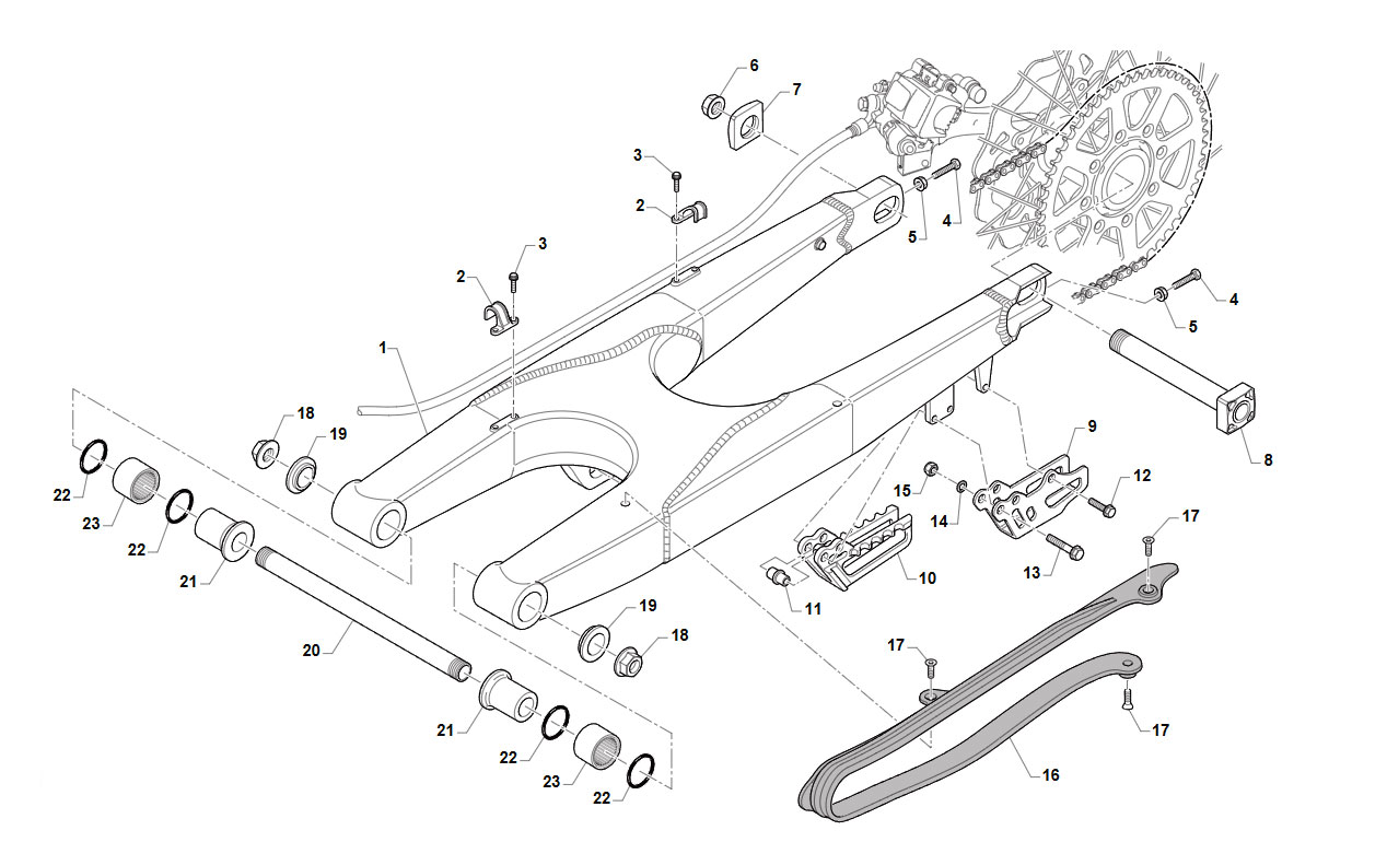 4T 530 FI MX FROM 2016 TO 2019 - FRAME - REAR SWING ARM