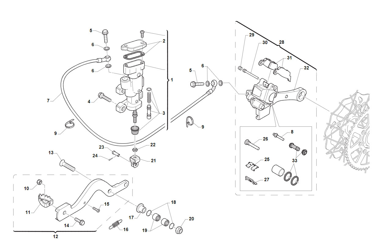4T 530 FI MX FROM 2016 TO 2019 - FRAME - REAR BRAKE