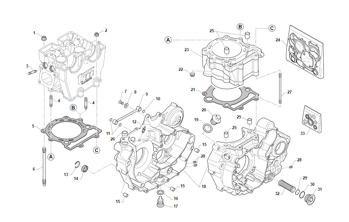 4T 530 FI MX 2021 - MOTORE - BASAMENTO E CILINDRO
