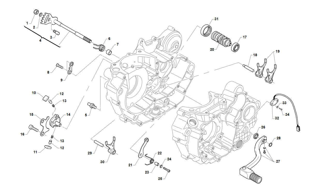 4T 530 FI MX 2021 - MOTORE - COMANDO CAMBIO