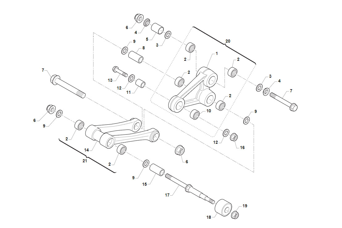 4T 530 FI SMR 2020/2021 - FRAME - REAR SWING ARM LINKAGE