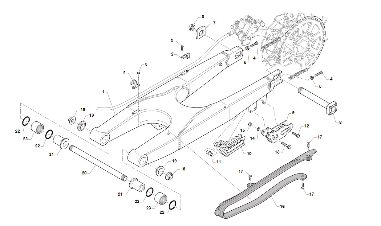 4T 530 FI SMR 2020/2021 - FRAME - REAR SWING ARM 