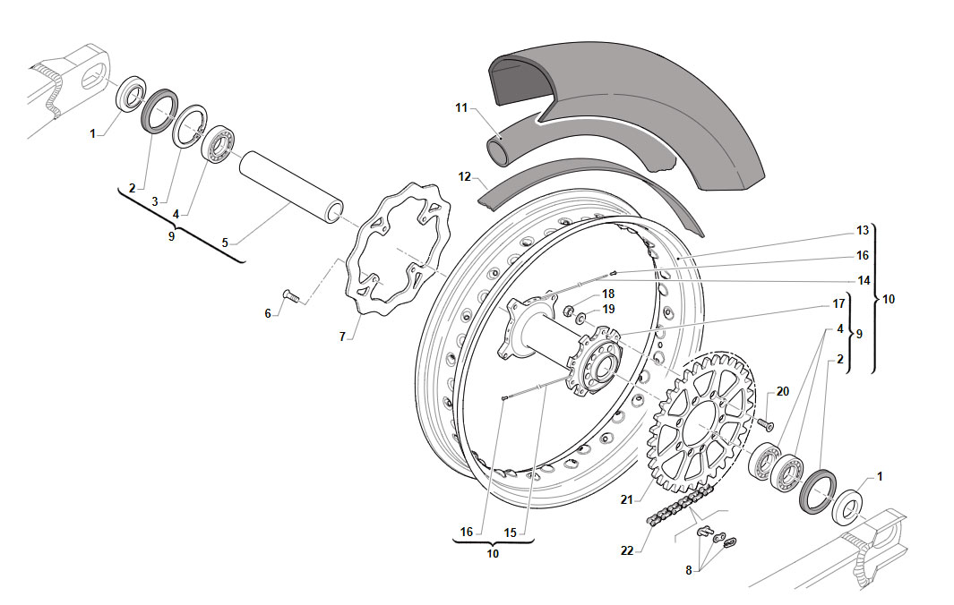 4T 530 FI SMR 2020/2021 - FRAME - REAR WHEEL