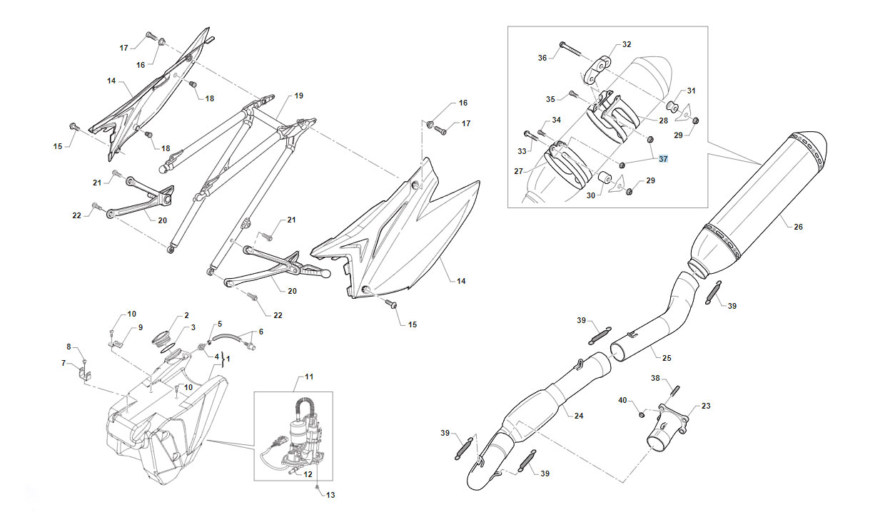 4T 530 FI SMR 2020/2021 - FRAME - MONO EXHAUST
